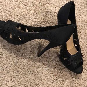 Rhinestone studded heels